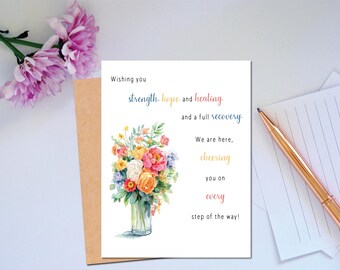 Strength, Hope, and Healing Card to Brighten Their Day Recovery Card Tough Times