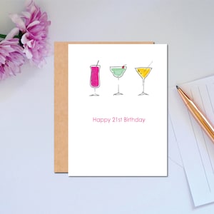 Carte Joyeux 21e anniversaire Carte Célébrez l'anniversaire spécial Carte d'anniversaire pour l'âge adulte de 21 ans