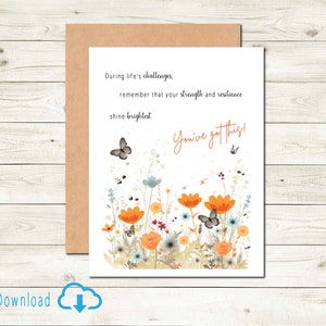 Printable Encouragement Card You've Got This Card Digital Download Life's Challenges Strength and Resilience Card Positive Thoughtful Card