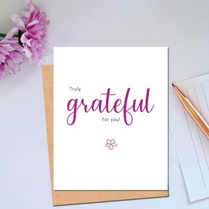 Carte d'appréciation pour vous et carte réfléchie positive pour montrer votre gratitude
