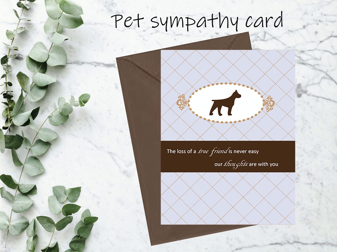 Dog Pet Sympathy Card Boxer Dog Loss of Pet Condolences Etsy