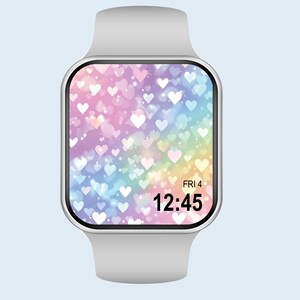 Kärlek Regnbågshjärtan Apple Watch-tapet Regnbågshjärta Klocka med Alla hjärtans dag-klocka Elegant Estetisk Kärleksklocka-tapet Smartklocka