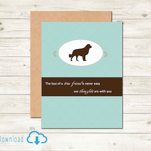 Tarjeta de condolencia para mascotas imprimible, tarjeta de descarga digital, pérdida de perro bernés, condolencias de mascotas, tarjeta de duelo de amigo peludo, recuerdos de perro