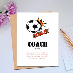Dank einer tollen Fußball-Trainer Karte Danke für das Trainieren der Mannschaft Fußball Danke-Karte Fußball Ziel-Trainer definiert