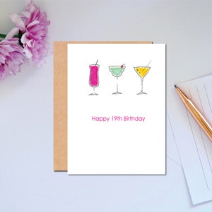 Carte de joyeux 19e anniversaire Carte d'anniversaire spéciale pour 19 ans Carte d'anniversaire pour 19 ans