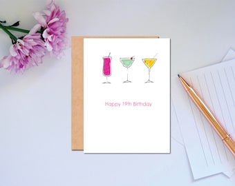 Happy 19th Birthday Card Celebrate the Special Birthday Card 19 Years Old Birthday Card
