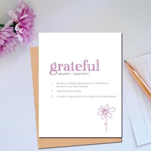 Carte de reconnaissance reconnaissante et carte de remerciement positive pour montrer de la gratitude et de la gentillesse à quelqu'un