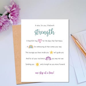 A Card of Strength Note For You, Filled with Strength and Resilience for Friend Support and Encouragement Card