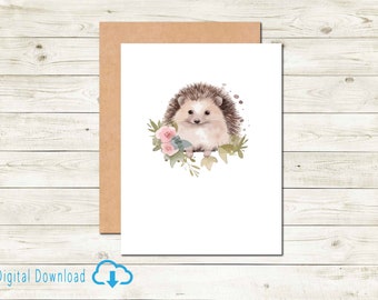 Woodland Series Hedgehog Note Card For Any Occasion Stationery Wildlife Animal Everyday Card Cute Animal Card