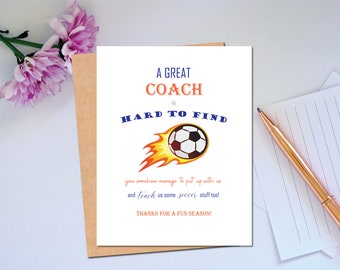 Thanks to a Great Soccer Coach Card Thank You for Coaching the Team Soccer Thank You Card