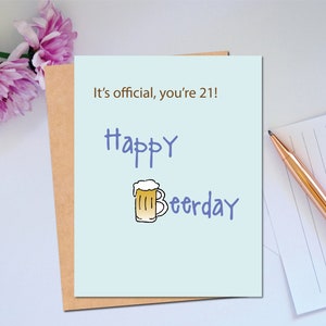 Carte Joyeux 21e anniversaire Carte Célébrez l'anniversaire spécial Carte d'anniversaire pour l'âge adulte de 21 ans