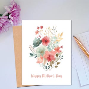 Aquarell Blumen für den Muttertag für Mama mit Blumen, um Mama die beste Mama-Karte zum Muttertag zu wünschen