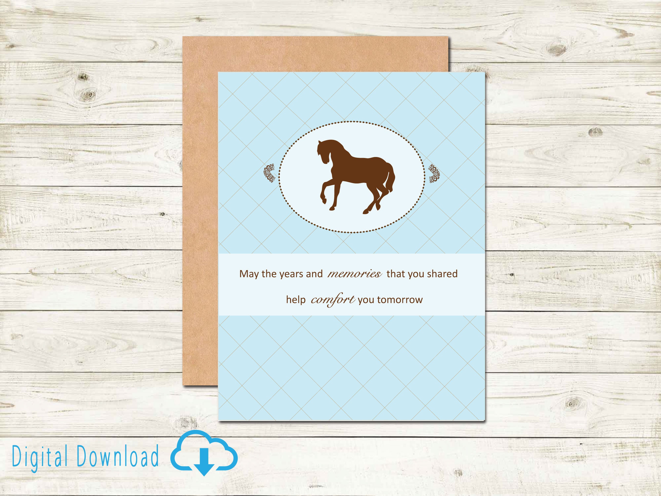 Horse Sympathy Card Printable Horse Loss Printable Loss of Pet Instant ...