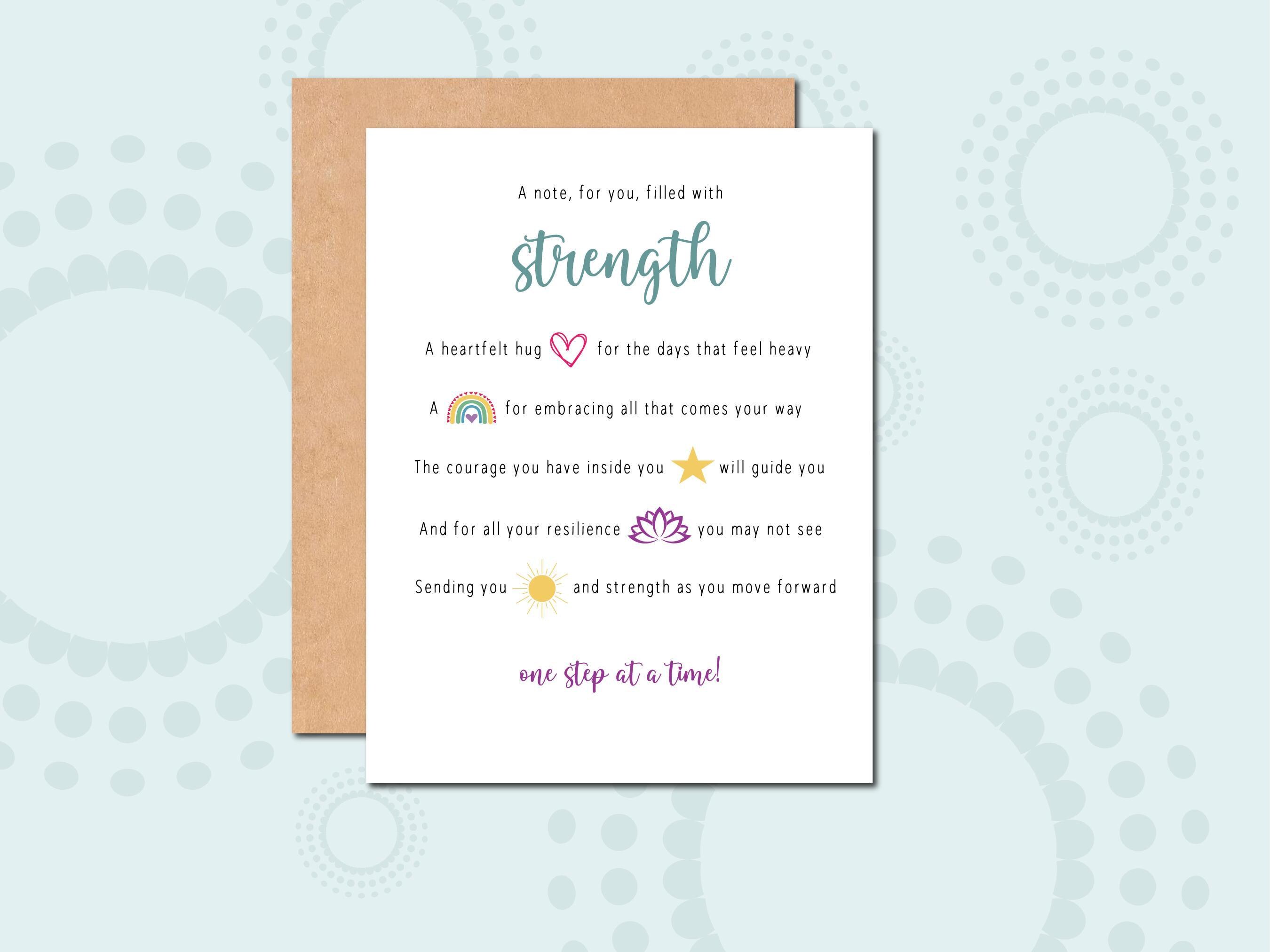 A Card of Strength Note for You, Filled With Strength and Resilience ...