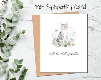 Pet Sympathy Card Cat Loss of Pet Condolences for Loss of Cat Bereavement for Cat Memorial Card for Cat Perfect Companion