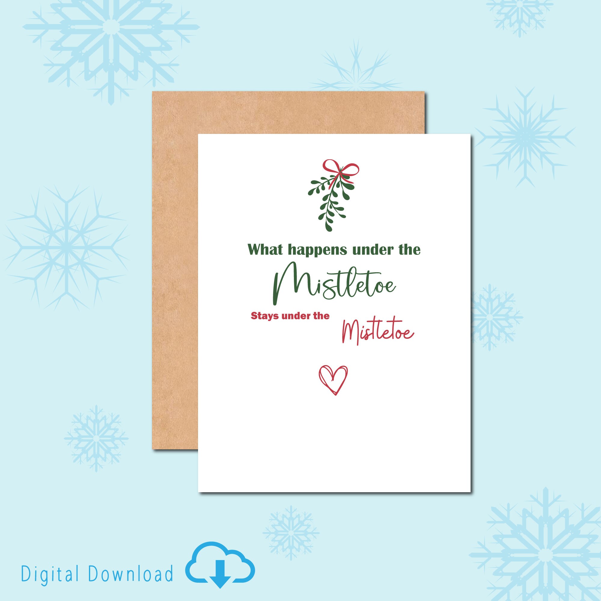Printable Romantic Christmas Card for Him or Her, Girlfriend or ...