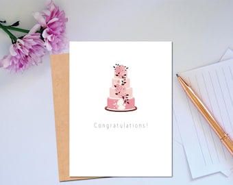 Wedding Card Congratulations Card for Couple on Wedding Day Congratulations to the Newlyweds