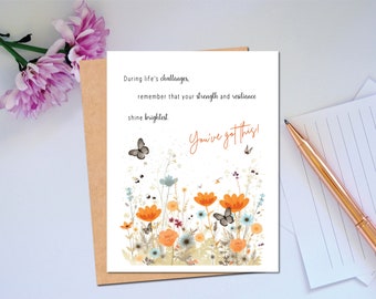 Encouragement Card You've Got This Life's Challenges Strength and Resilience Card Positive Thoughtful Card