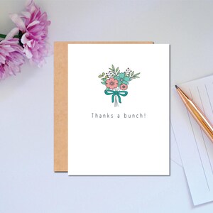 Vintage Bouquet of Flowers Thank-you card for Teacher or Friend Thank you Card for Appreciation  Thank you Card from Couple