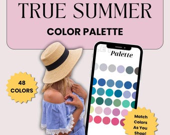 True Summer Color Palette: 48 Swatch Colors (Digital Download)