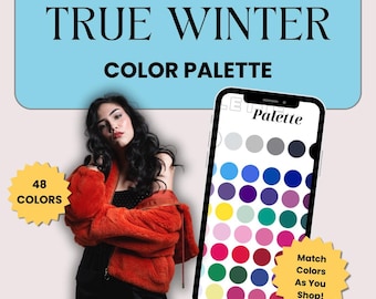 True Winter Color Palette: 48 Swatch Digital Download