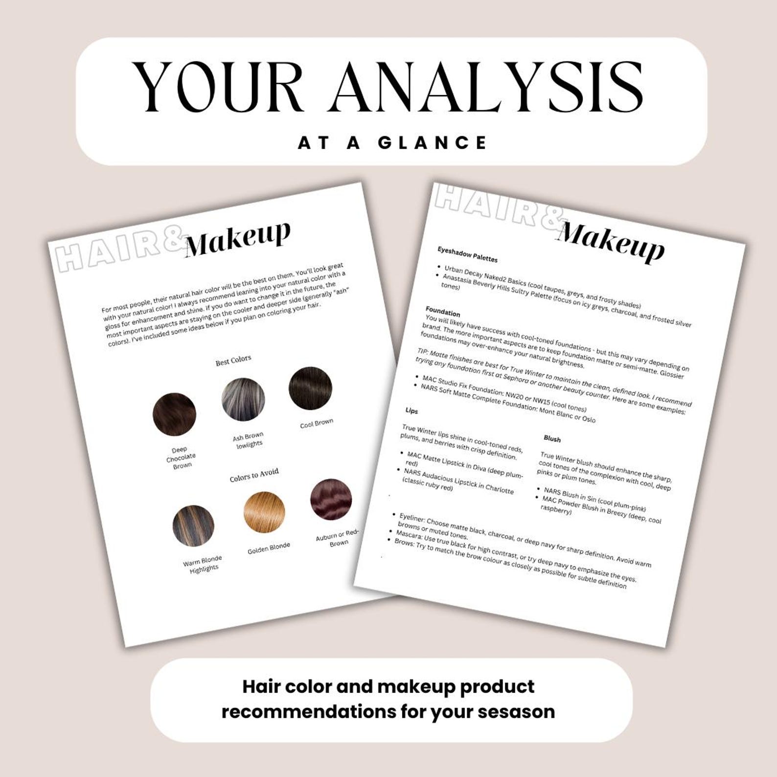 Personalized Color Analysis: 16 Season System, Custom Palette ...