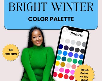 Bright Winter Color Palette: 48 Swatch Digital Download