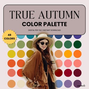True Autumn Color Palette: Digital Swatch for Seasonal Analysis (PDF Download