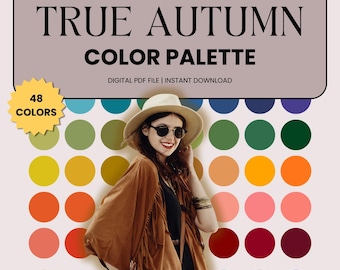 True Autumn Color Palette: Digital Swatch for Seasonal Analysis (PDF Download
