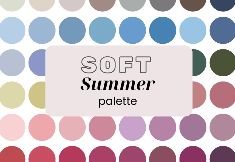 Soft Summer Color Palette: 48 Swatch Fan (digital Download) - Etsy