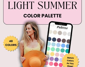 Light Summer Color Palette: 48 Swatch PDF for Shopping