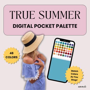 True Summer Color Palette | Instant Download Cool Summer Colour Palette | Digital True Summer Color Palette Swatch Fan