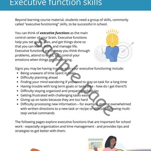 Executive Function Skills - Tips for Student Success (32 Pages) - Etsy