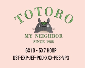 Totoro Stickdatei Stickmaschine süßer nachbarschaft süßer nachbarschaft sofortdownload 7 Formate zum ausdrucken und downloaden