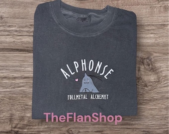 Bestickt Fullmetal Alchemist T-Shirt Anime Top Alfonse Elric Sweatshirt Kleidung Unisex Crewneck Brotherhood