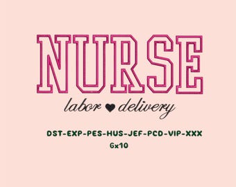 Krankenschwester Stickdatei Labor und Lieferung Stickmaschine Krankenhaus Stickdatei Applikation Sofortdownload Babydecke bestickt 15X10