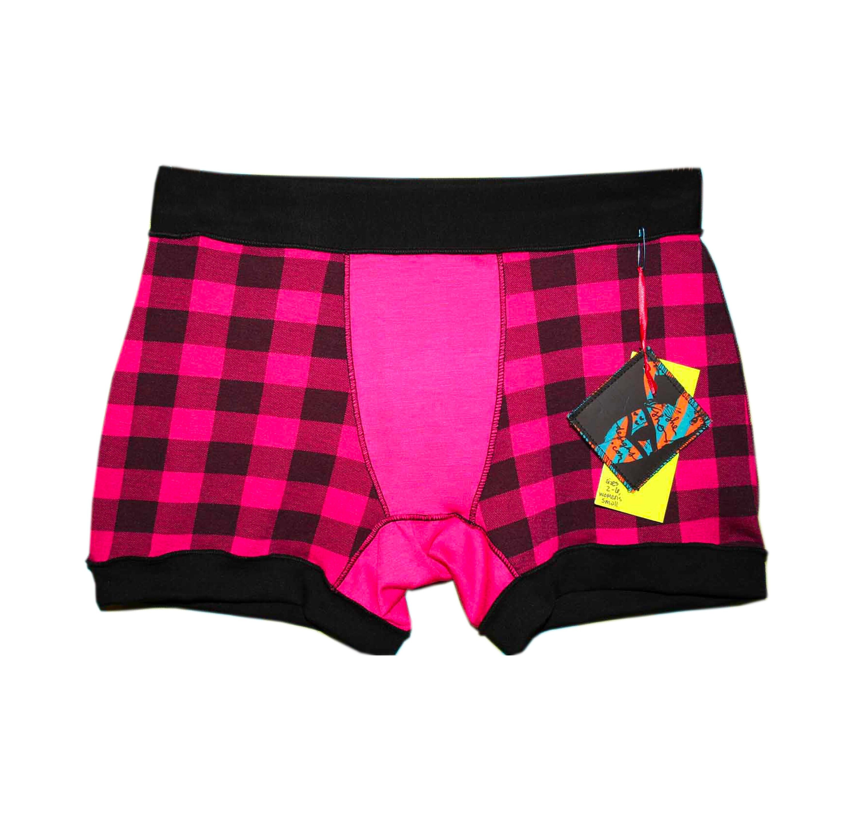 Women's Briefs, Underwear, Buffalo Plaid, Red and Black, Gifts for