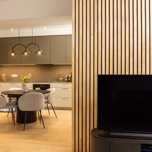 Panneau acoustique en bois de bouleau - Feutre noir, diffuseur sonore (2 400 x 600 mm)