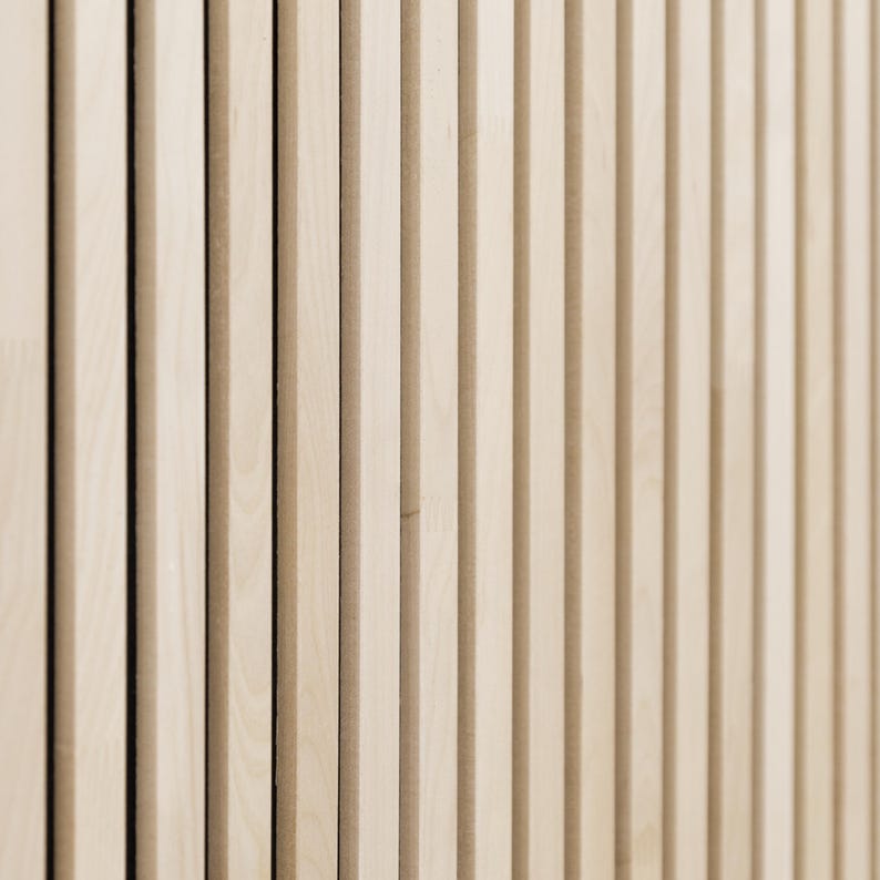 Decorative Solid Birch Wood Acoustic Panel 2400x400mm - 35mm Slats ...