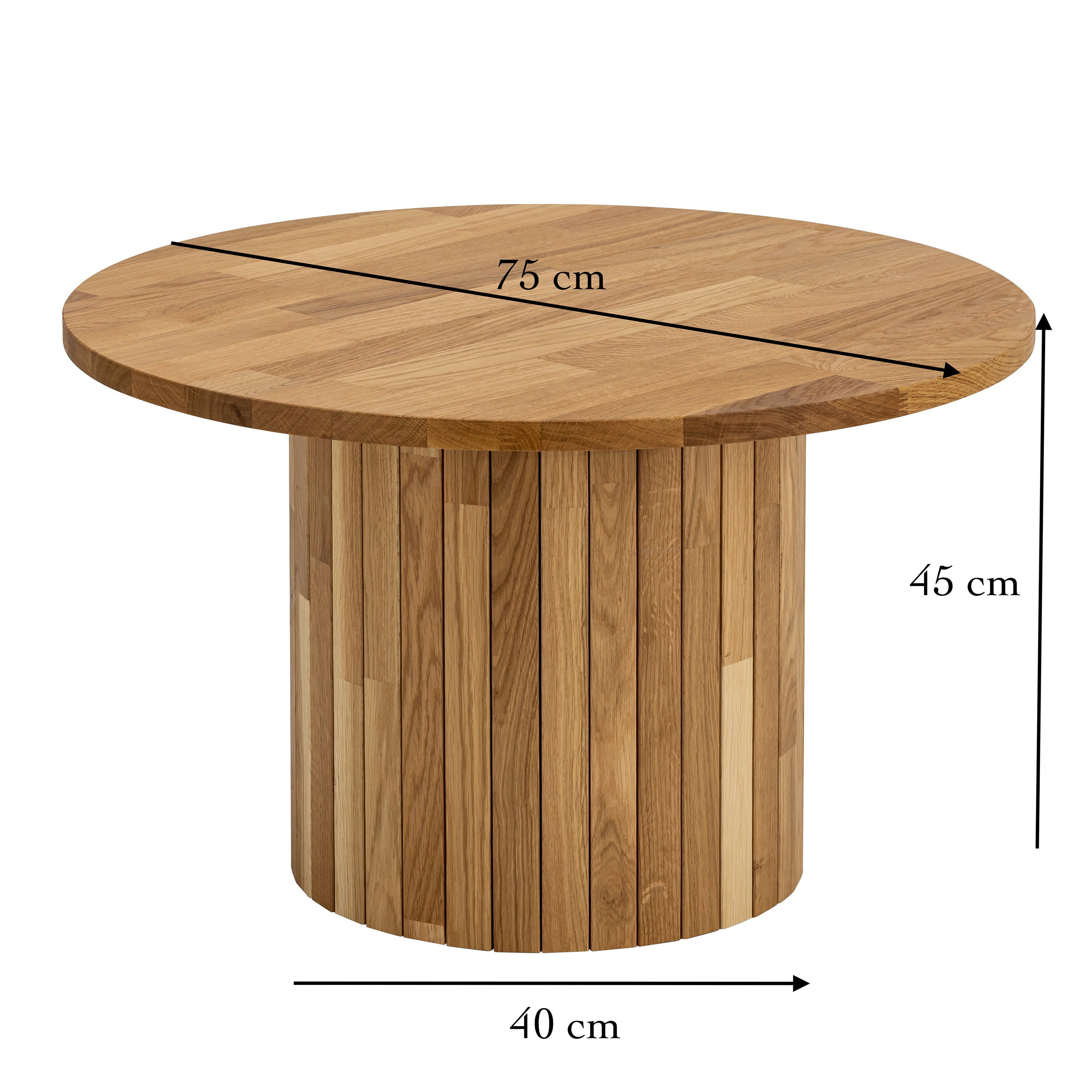 Round Wood Coffee Table, Modern Coffee Table, Solid Oak Coffee Table ...