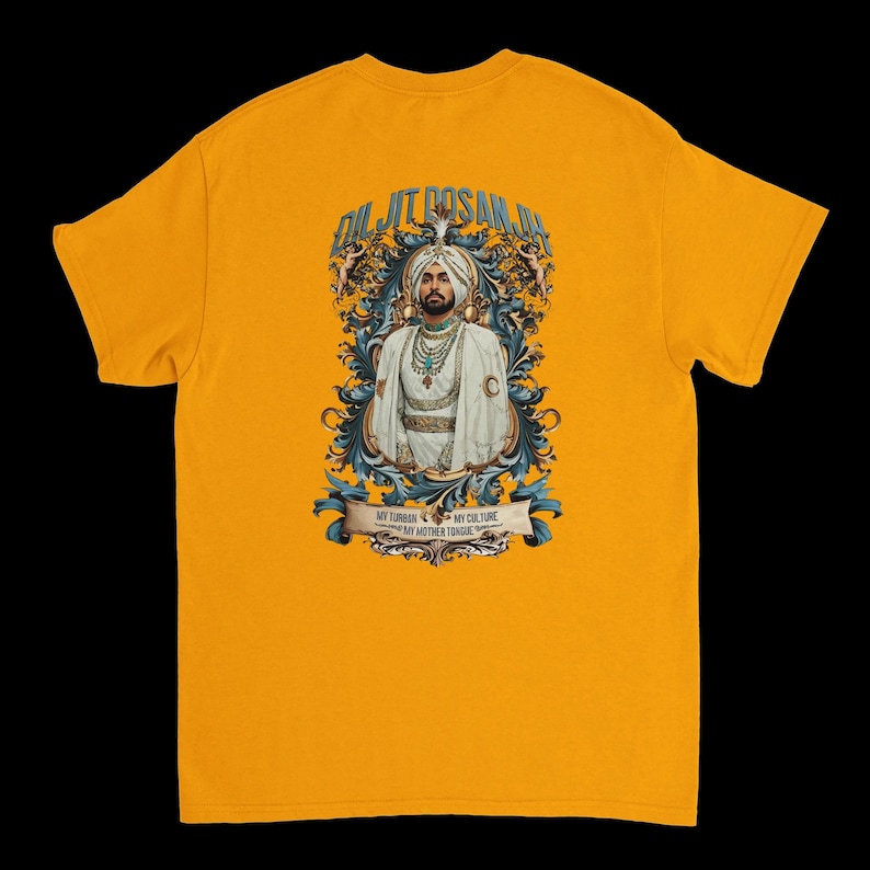 Camiseta Diljit Dosanjh: Mi turbante, mi cultura, mi lengua materna Gold