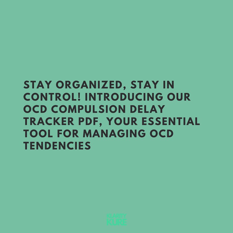 OCD Compulsion Delay Tracker: Printable Mental Health Worksheet (PDF ...