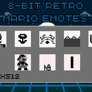 Pack d'émoticônes animées de jeu vidéo Mario classique rétro 8 bits ! Streaming Twitch - Animation YouTube - Emojis Discord