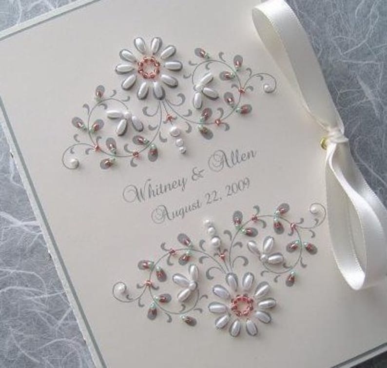 Custom Photo Album Personalized Beaded Keepsake - French Bouquet 5x7 or 6x7.5 image 2