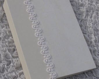 Ivory Wedding Photo Album, Hand-Beaded Lace, Personalized, Photo Album, 8x10, 9x12, Wedding Gift, Anniversary Album, ivory, White lace, book