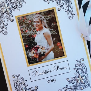 Personalized gold Wedding Photo Album, Anniversary, Mother of Bride gift, Photo Album, 5x7, 4x6, Quinceanera, School Events, Dance, Prom, image 3