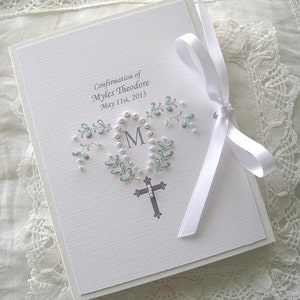 Personalized Baptism Baby Gift,  Photo Album Christening, First Communion or Dedication - Petite Beaded Photo Keepsake Heirloom 5x7, 6 x 7.5