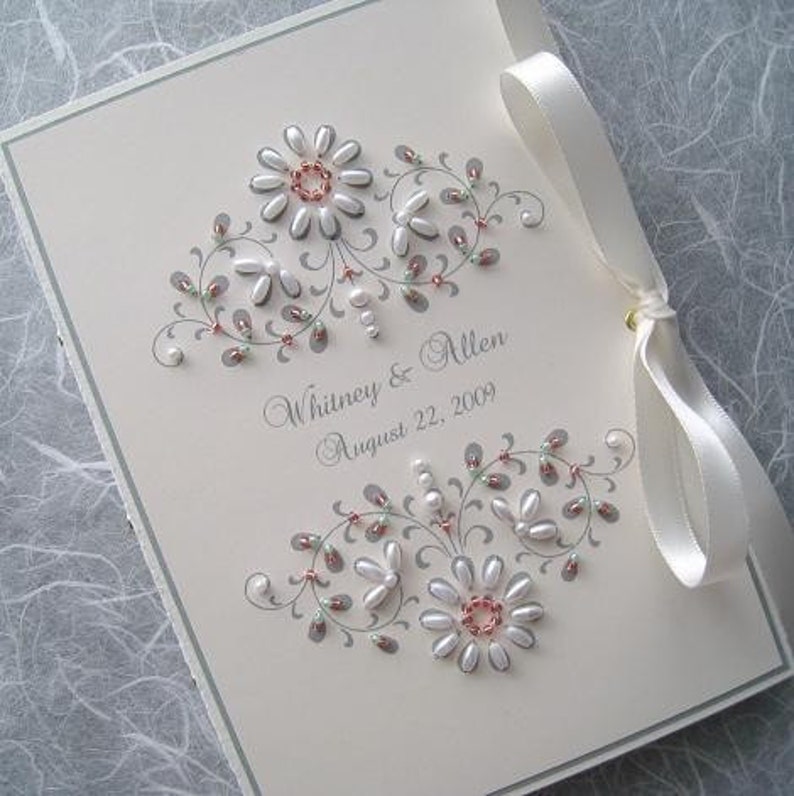Custom Photo Album Personalized Beaded Keepsake - French Bouquet 5x7 or 6x7.5 image 1