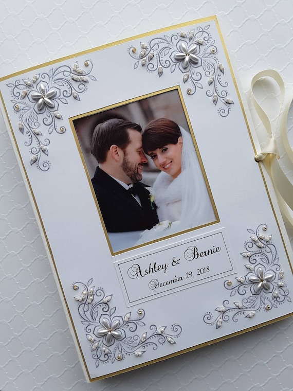 Monogram Wedding Photo Album, Personalized Photo Book, 5x7