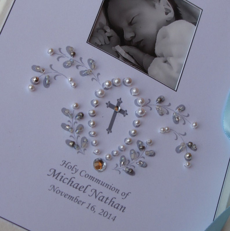 Baptism Photo Album, Personalized Photo Album, Baby Gift, Christening Gift, Dedication, Newborn Gift, Photo Brag Book, 5x7, 6x7.5 image 2